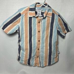 Tommy Bahama Boys Collared Button Down 100% Cotton Striped Shirt, Size Small 5/6